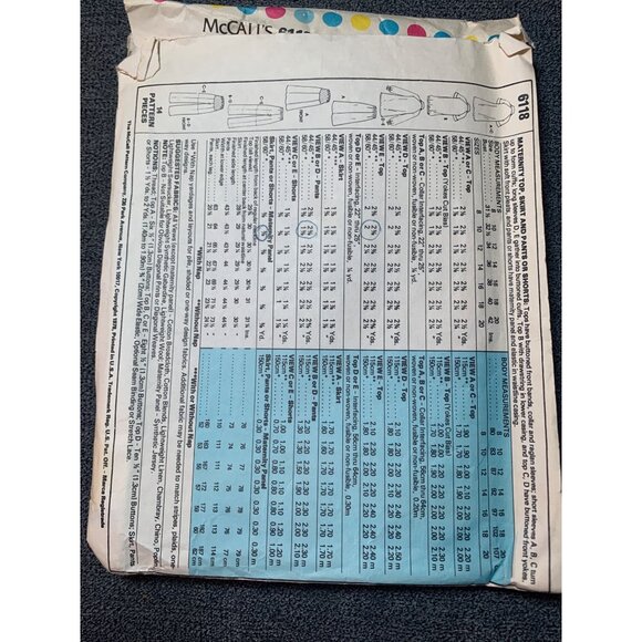 McCalls 6118 Vintage Maternity Sewing Pattern 1978 Size 10 Top Skirt Pants Short - Picture 2 of 2